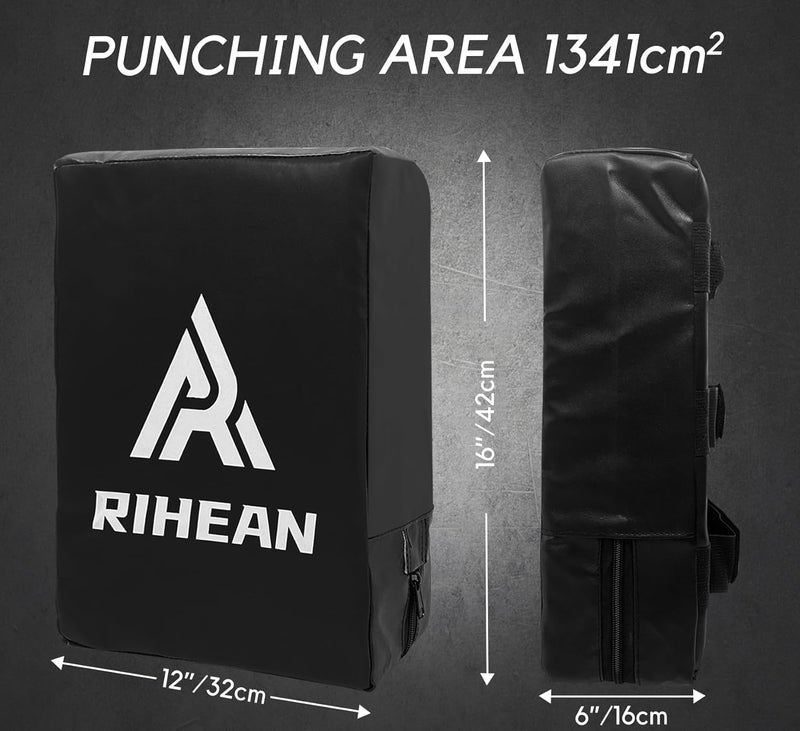 Rihan Martial Arts Kicking Shield Pad for Muay Thai, Taekwondo Football, Basketball, Hockey Training - Denser Foam, High-Density PU Leather Cover - Image 5